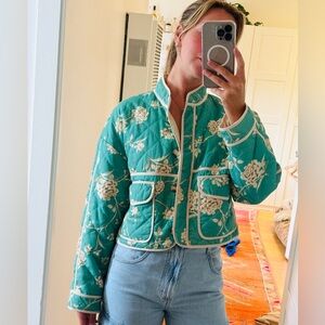 Cropped Quilted Jacket - M